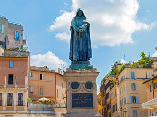 Giordano Bruno, il monumento in Campo de’ Fiori.